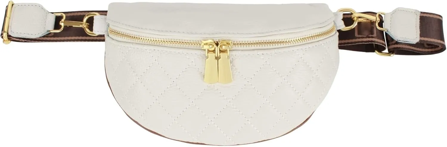 Chest Phone Purse Wide Straps Crossbody Shoulder Dazzling Rhinestones Fanny Pack Slide Zip Waist Pack