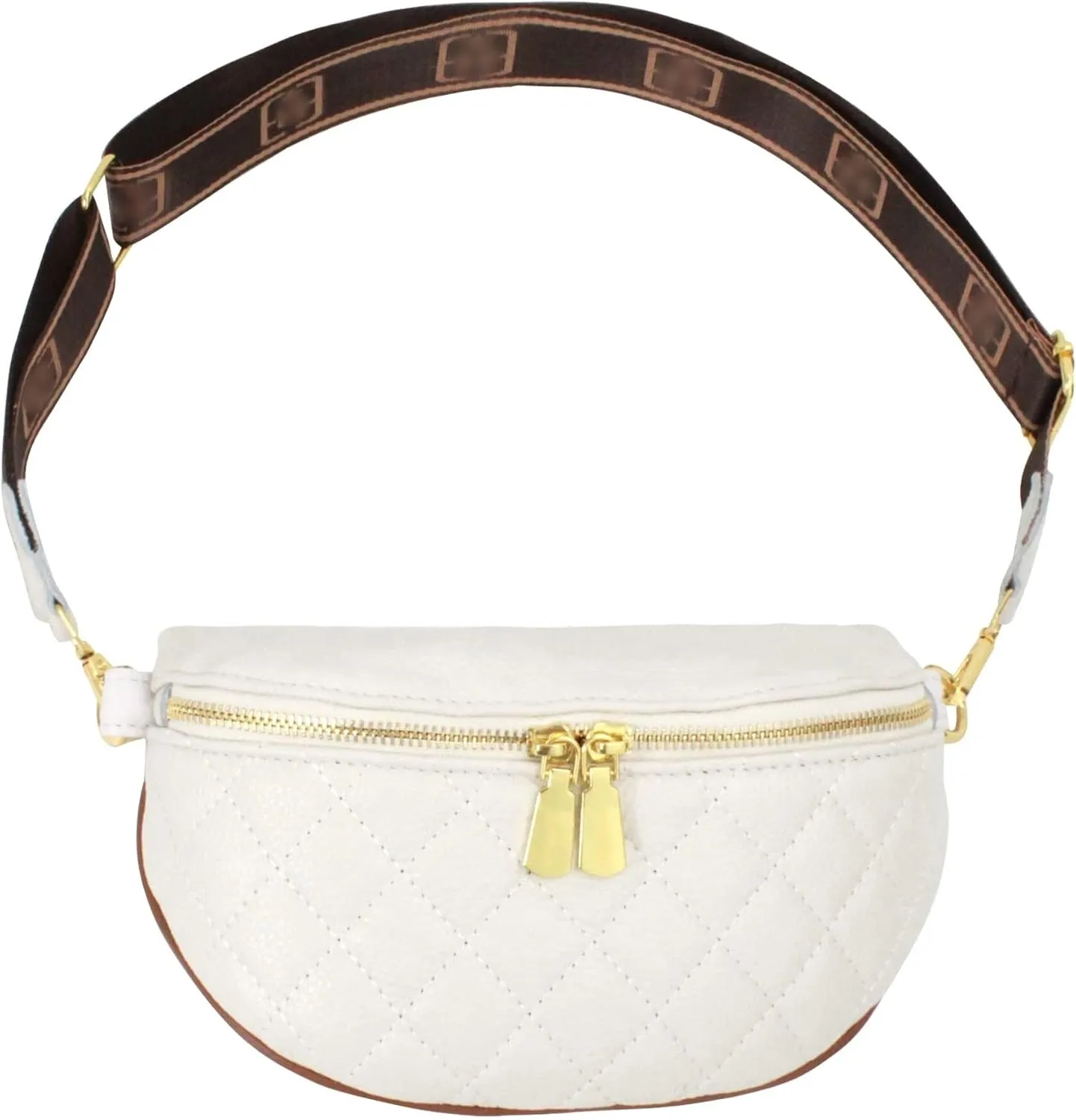 Chest Phone Purse Wide Straps Crossbody Shoulder Dazzling Rhinestones Fanny Pack Slide Zip Waist Pack