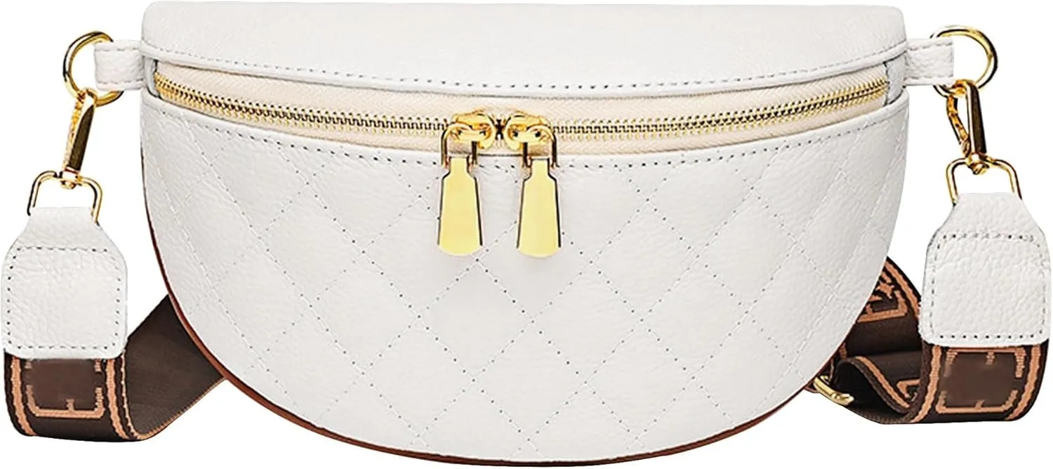 Chest Phone Purse Wide Straps Crossbody Shoulder Dazzling Rhinestones Fanny Pack Slide Zip Waist Pack