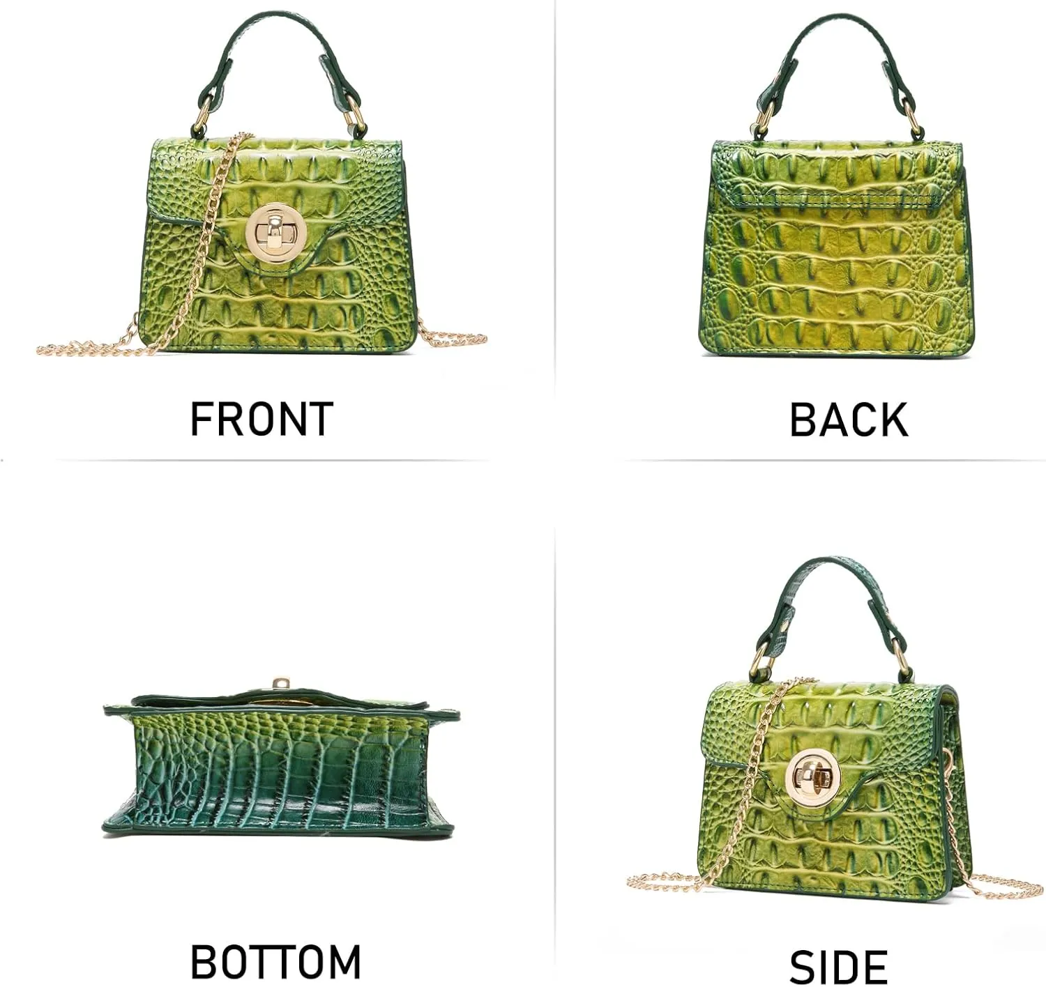 Chic Women Crocodile Leather bags Mini Top-Handle Clutch Compact Evening Bag Stylish Accessory for Essentials