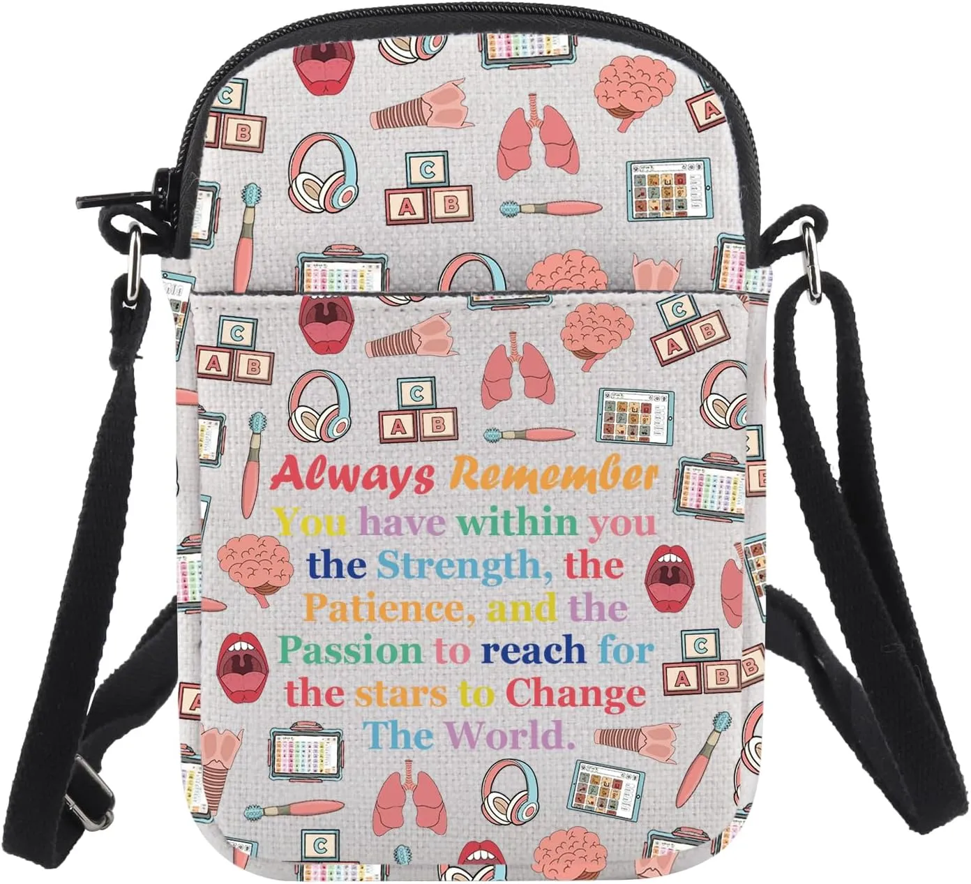 CHOORO ASL SLP Crossbody Purse ASL Gift Speech Language Pathologist Crossbody Bag SLP Gift SLP Therapy Gift
