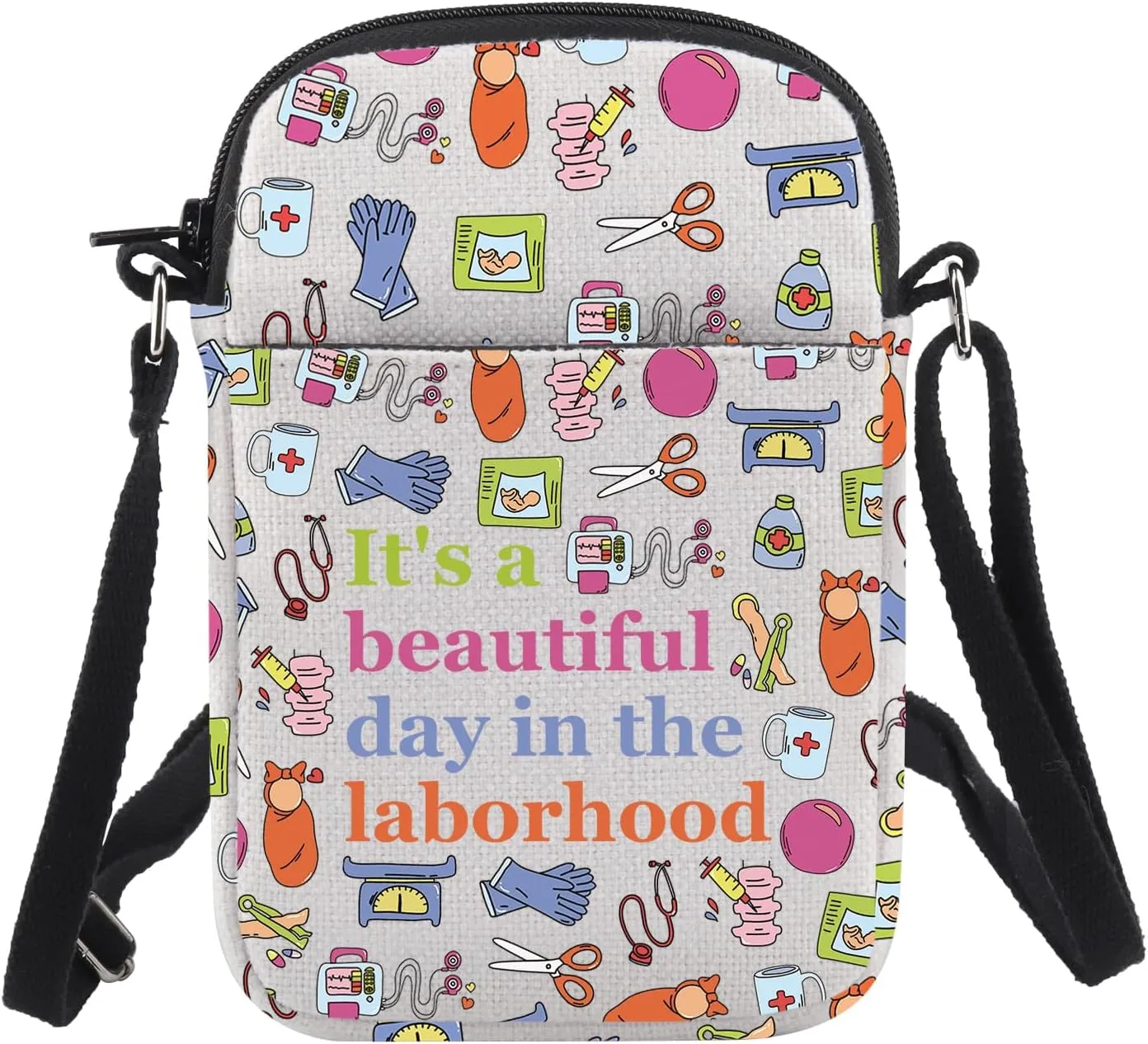 CHOORO Labor And Delivery Nurse Gift L&D Nurse Gift It’s A Beautiful Day In The Laborhood Crossbody Bag