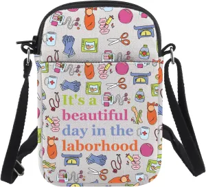 CHOORO Labor And Delivery Nurse Gift L&D Nurse Gift It’s A Beautiful Day In The Laborhood Crossbody Bag