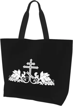 Christian Orthodox Russian Cross Women'S Lightweight Canvas Handbag Reusable Shopping Bag
