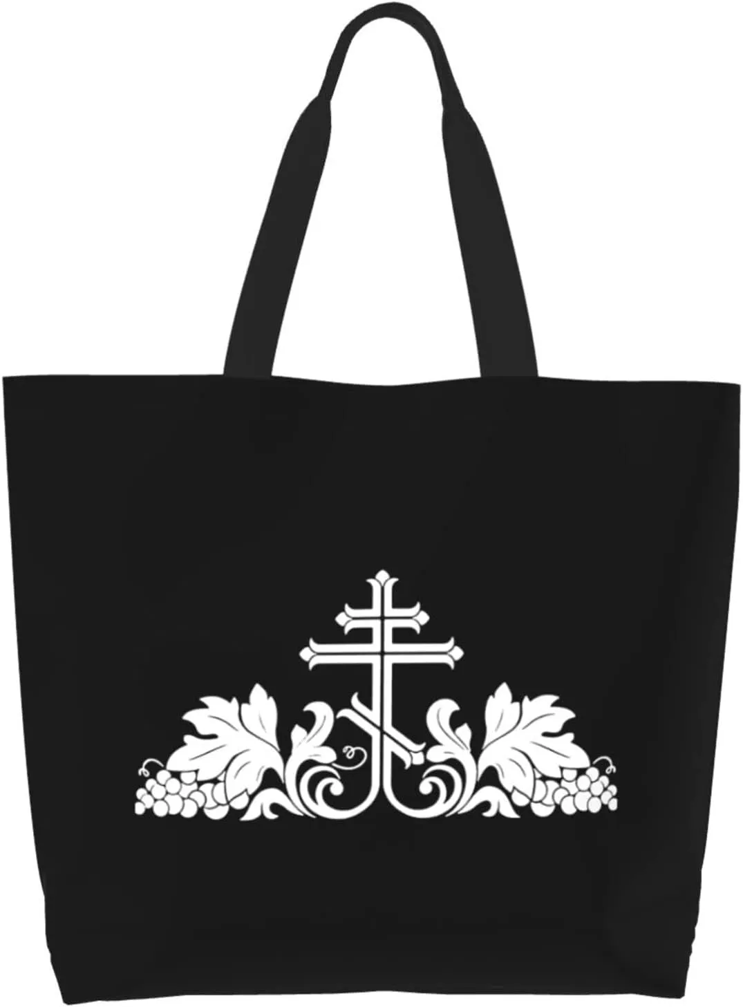 Christian Orthodox Russian Cross Women'S Lightweight Canvas Handbag Reusable Shopping Bag