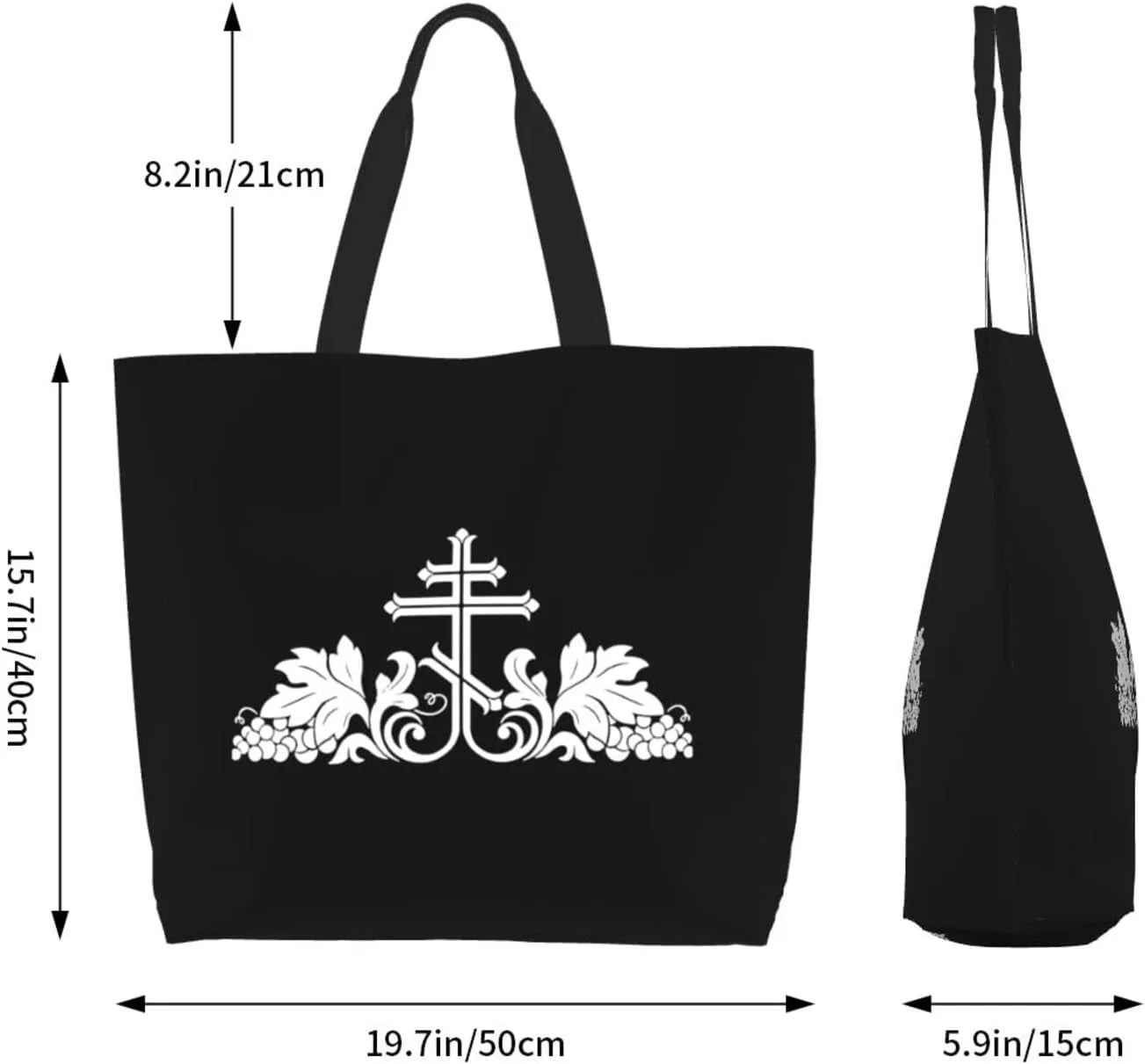 Christian Orthodox Russian Cross Women'S Lightweight Canvas Handbag Reusable Shopping Bag