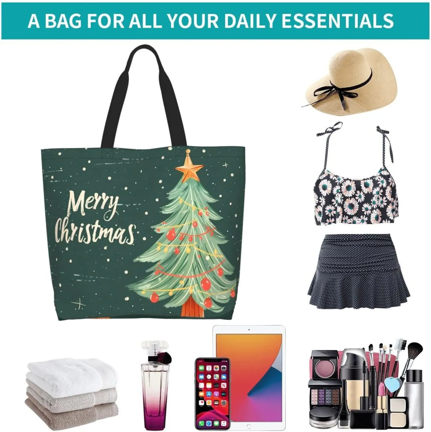 Christmas Tote Bags women Large shopping Bag Christmas Handbags Travel Bags