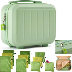 Chunful Adult Game Toy Storage Organizer Case and 9 Pcs 3 Sizes Toy Storage Bags Reusable Box Container with Lock Private for Women Men Travel Home