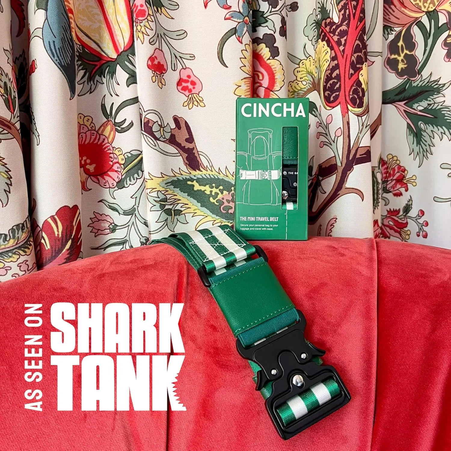 Cincha Mini Travel Belt for Luggage - Stylish & Adjustable Add a Bag Luggage Strap for Carry On Bag - Airport Travel Accessories for Women & Men - As Seen on Shark Tank (Navy)