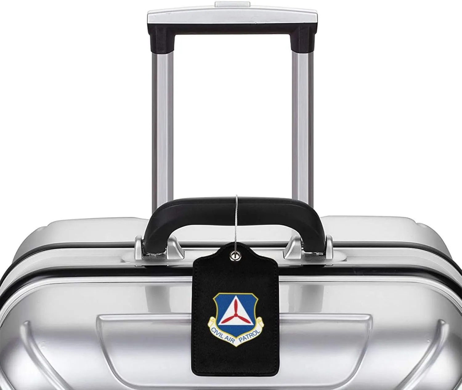 Civil Air Patrol Leather Baggage Bag Luggage Tags with Privacy Cover and Stainless Steel Loop