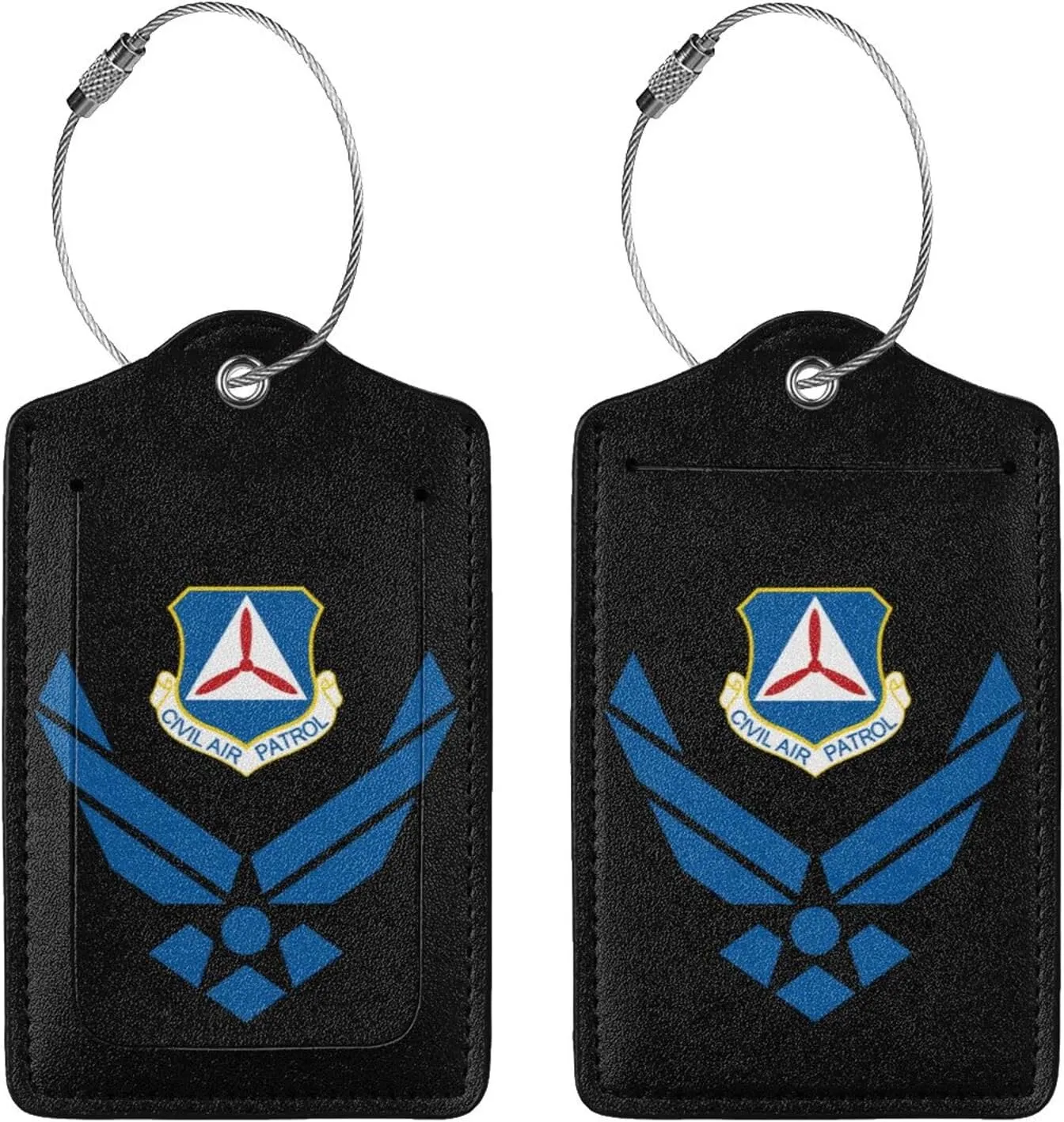 Civil Air Patrol Leather Baggage Bag Luggage Tags with Privacy Cover