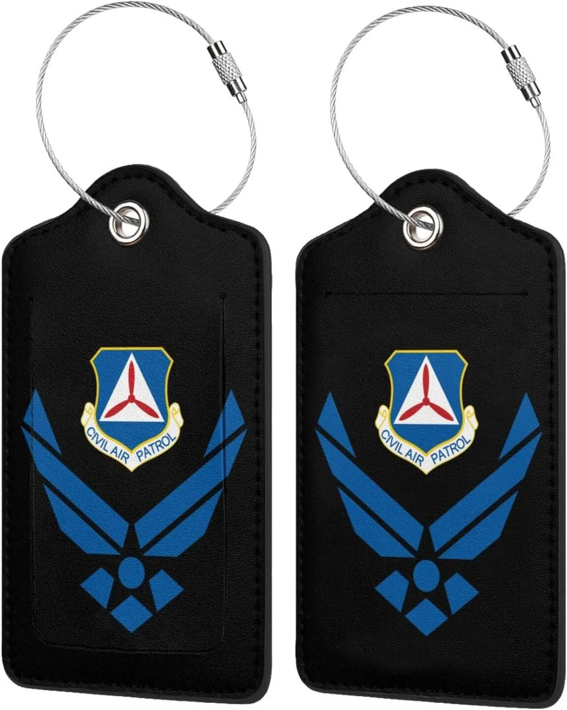 Civil Air Patrol Leather Baggage Bag Luggage Tags with Privacy Cover