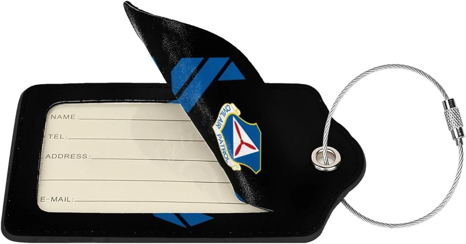 Civil Air Patrol Leather Baggage Bag Luggage Tags with Privacy Cover