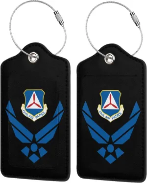 Civil Air Patrol Leather Baggage Bag Luggage Tags with Privacy Cover