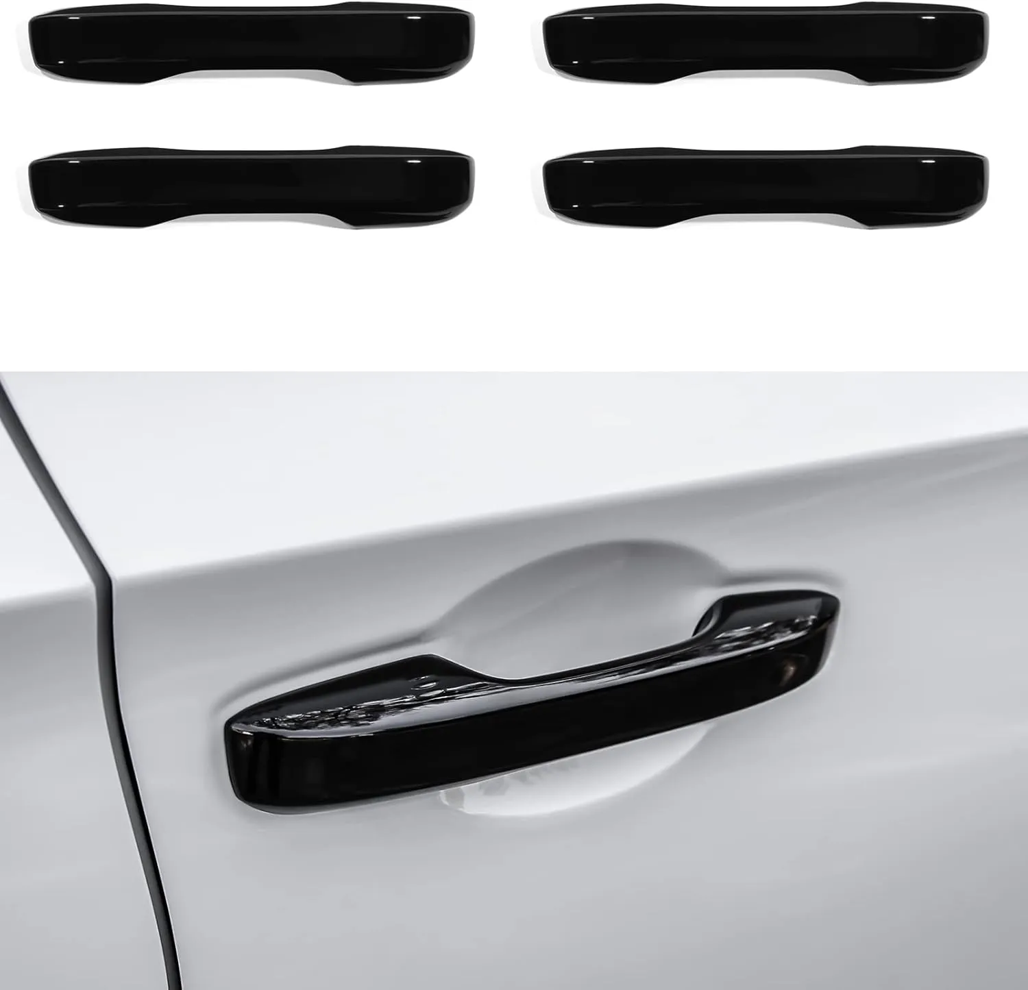 CKE Compatible with Honda Civic 2022 2023 2024 2025 for Accord CR-V HR-V 2023 2024 2025 Accessories Car Exterior Door Handle Cover Trims -Glossy Black