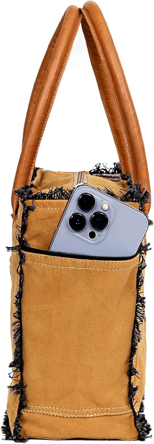 CLA Bags Sel De Mer Upcycled Canvas & Cowhide Tote