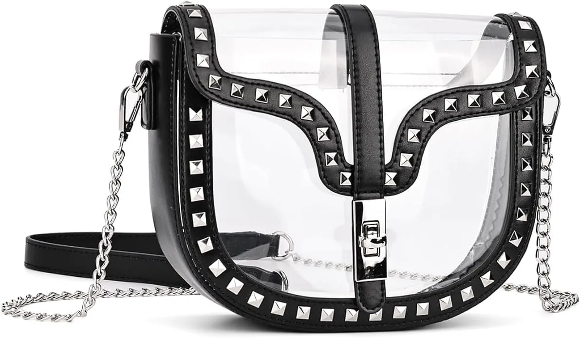 Clear Crossbody Bag for Women Stadium Approved Crossbody Bags for Women PU Leather
