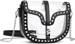 Clear Crossbody Bag for Women Stadium Approved Crossbody Bags for Women PU Leather