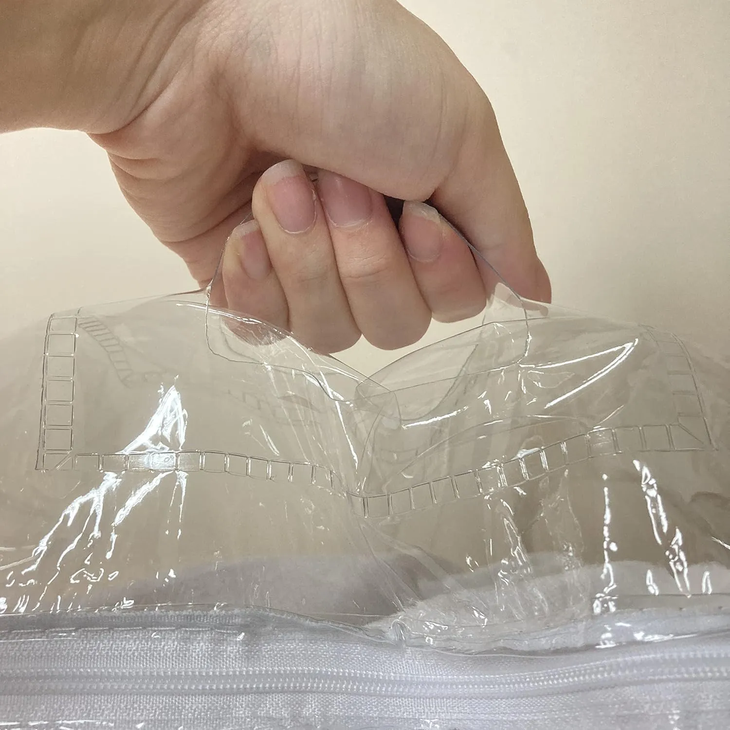 Clear Vinyl Zippered Storage Bags with Handle 15x18x6 Inch Pack of 12 for Blanket, Linen, Sweater, Bed Sheet, Quilt, Clothes, Pillow, Comforter, Foldable