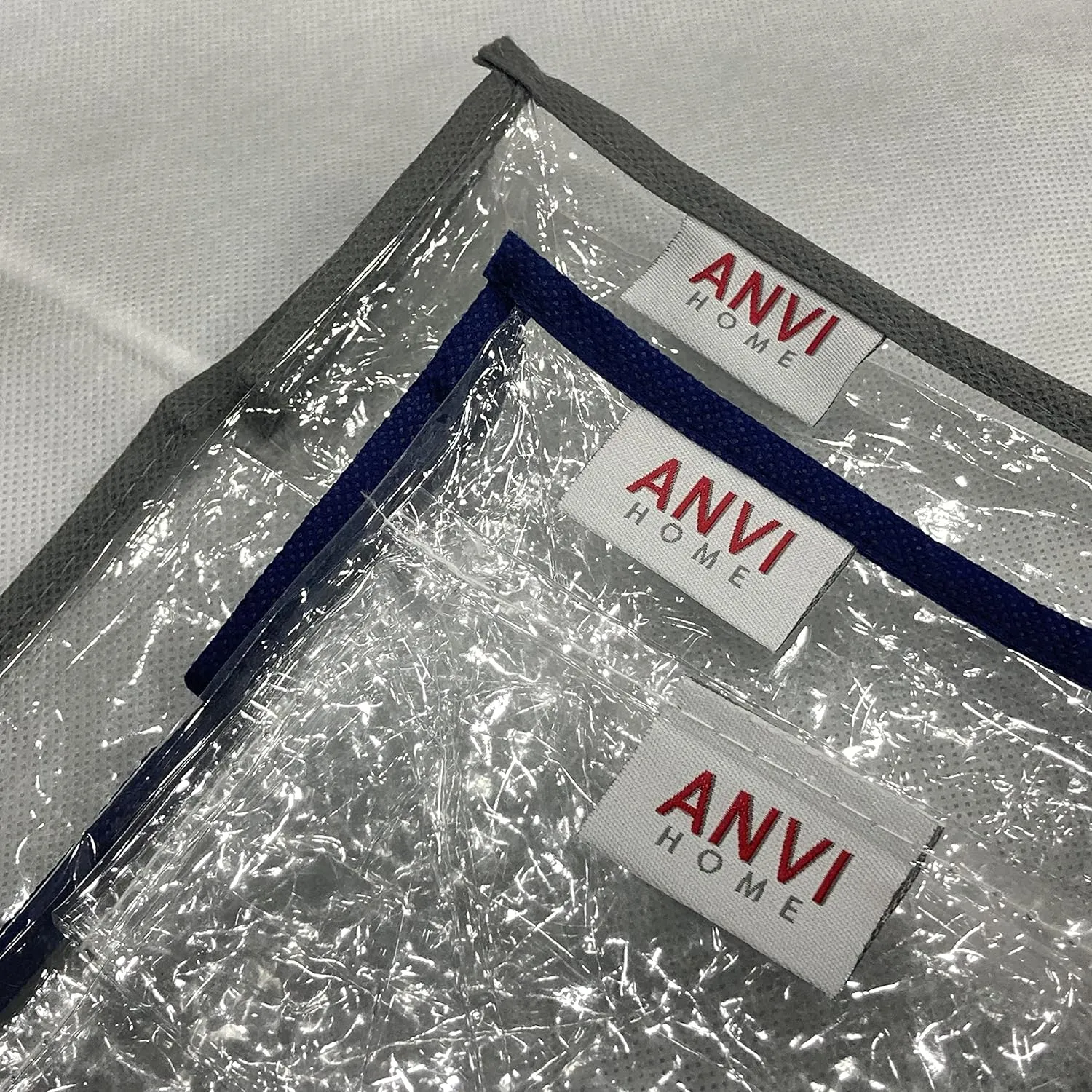 Clear Vinyl Zippered Storage Bags with Handle 15x18x6 Inch Pack of 12 for Blanket, Linen, Sweater, Bed Sheet, Quilt, Clothes, Pillow, Comforter, Foldable