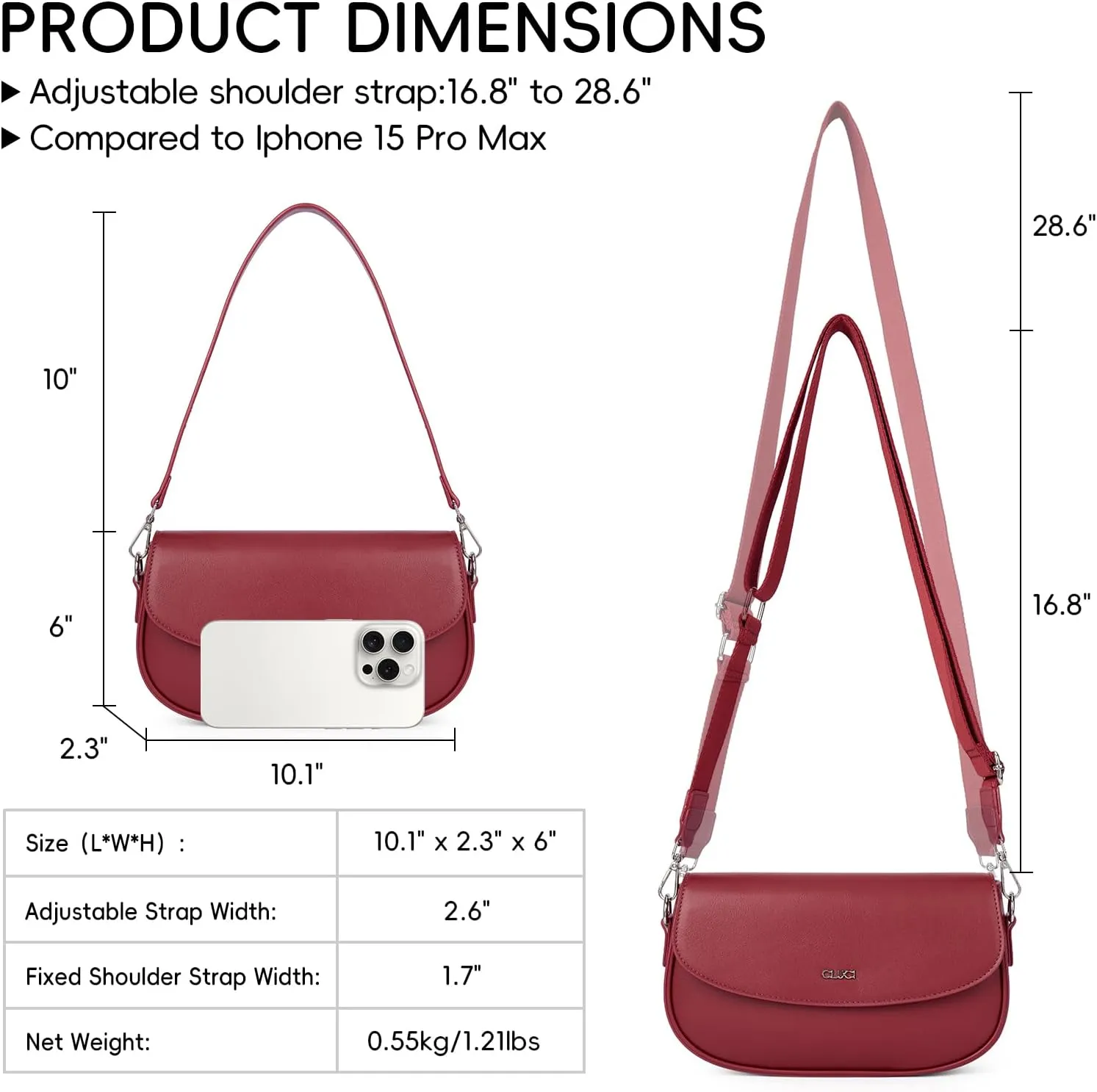 CLUCI Purses for women,Small Shoulder Bag Cute Clutch Designer tote Handbags leather crossbody bag Hobo purse