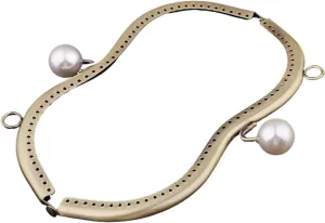 Clutch Frame Metal Frame Kiss Clasp Lock Arch for Sewing Handbag Purse Coin Bag 19cm for Purse Bag Making DIY Craft(White)