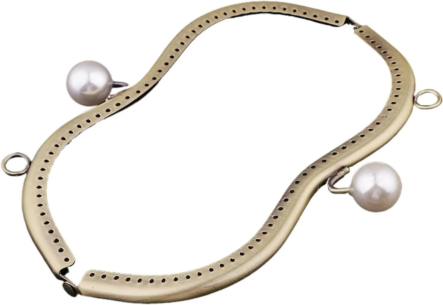 Clutch Frame Metal Frame Kiss Clasp Lock Arch for Sewing Handbag Purse Coin Bag 19cm for Purse Bag Making DIY Craft(White)