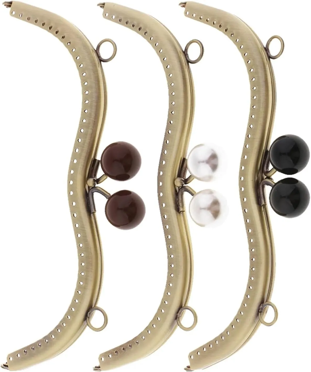 Clutch Frame Metal Frame Kiss Clasp Lock Arch for Sewing Handbag Purse Coin Bag 19cm for Purse Bag Making DIY Craft(White)