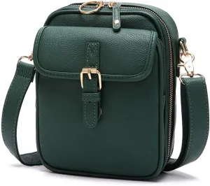 Collaboraten1 Crossbody Leather Bag, Vintage Double Layer Large Capacity Cross Anti Theft Shoulder Bags, Built in Wallet