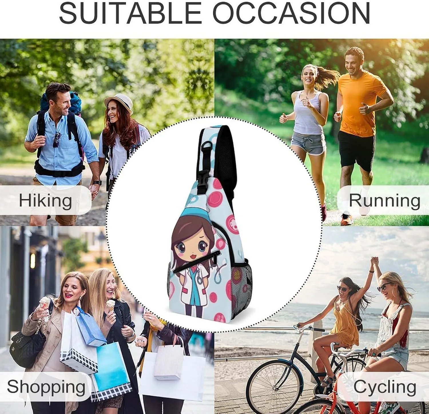 Color Mountain Gradient Sling Bag Crossbody Bags Cross Body Bag Fanny Packs Chest Bags Sling Purses for Travel