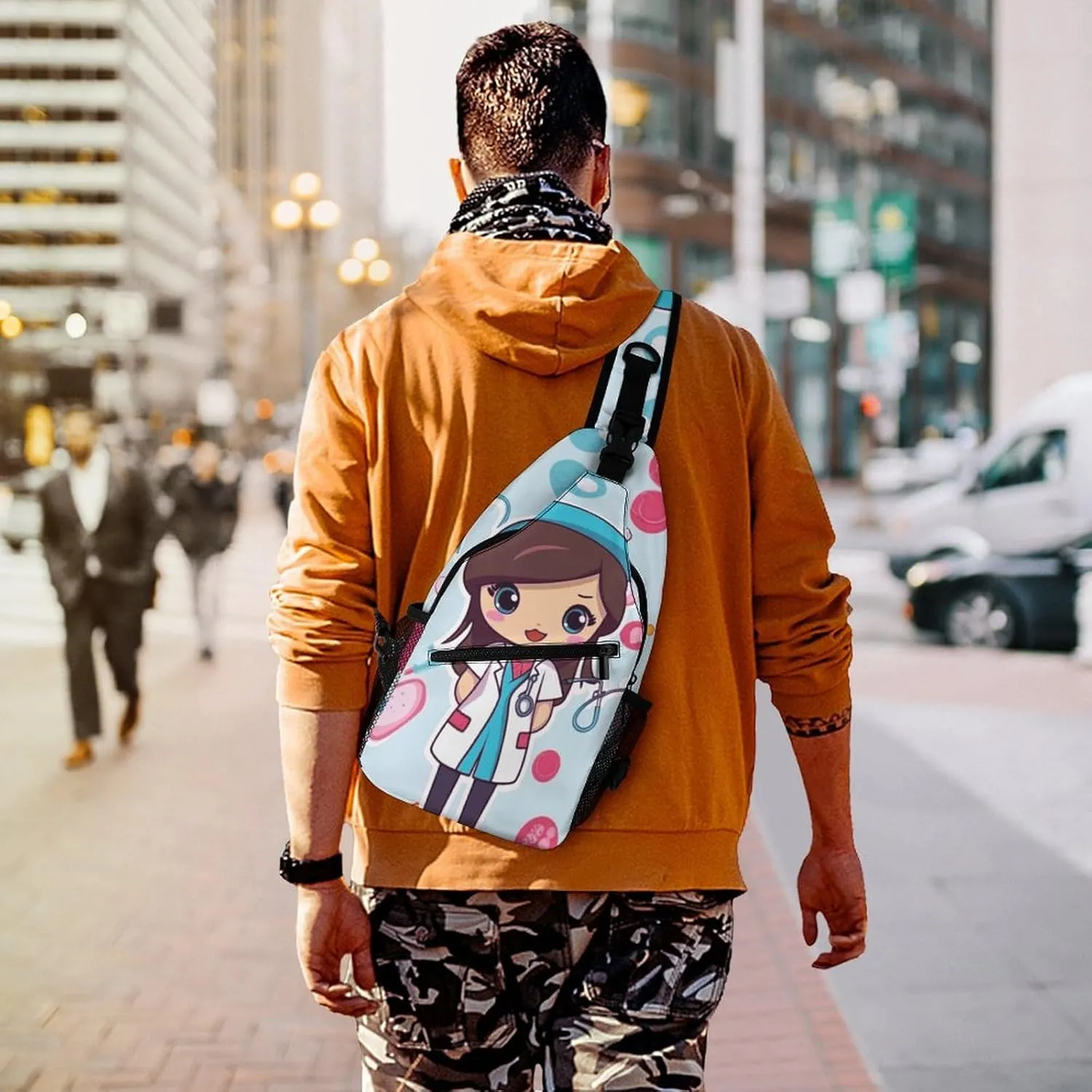 Color Mountain Gradient Sling Bag Crossbody Bags Cross Body Bag Fanny Packs Chest Bags Sling Purses for Travel
