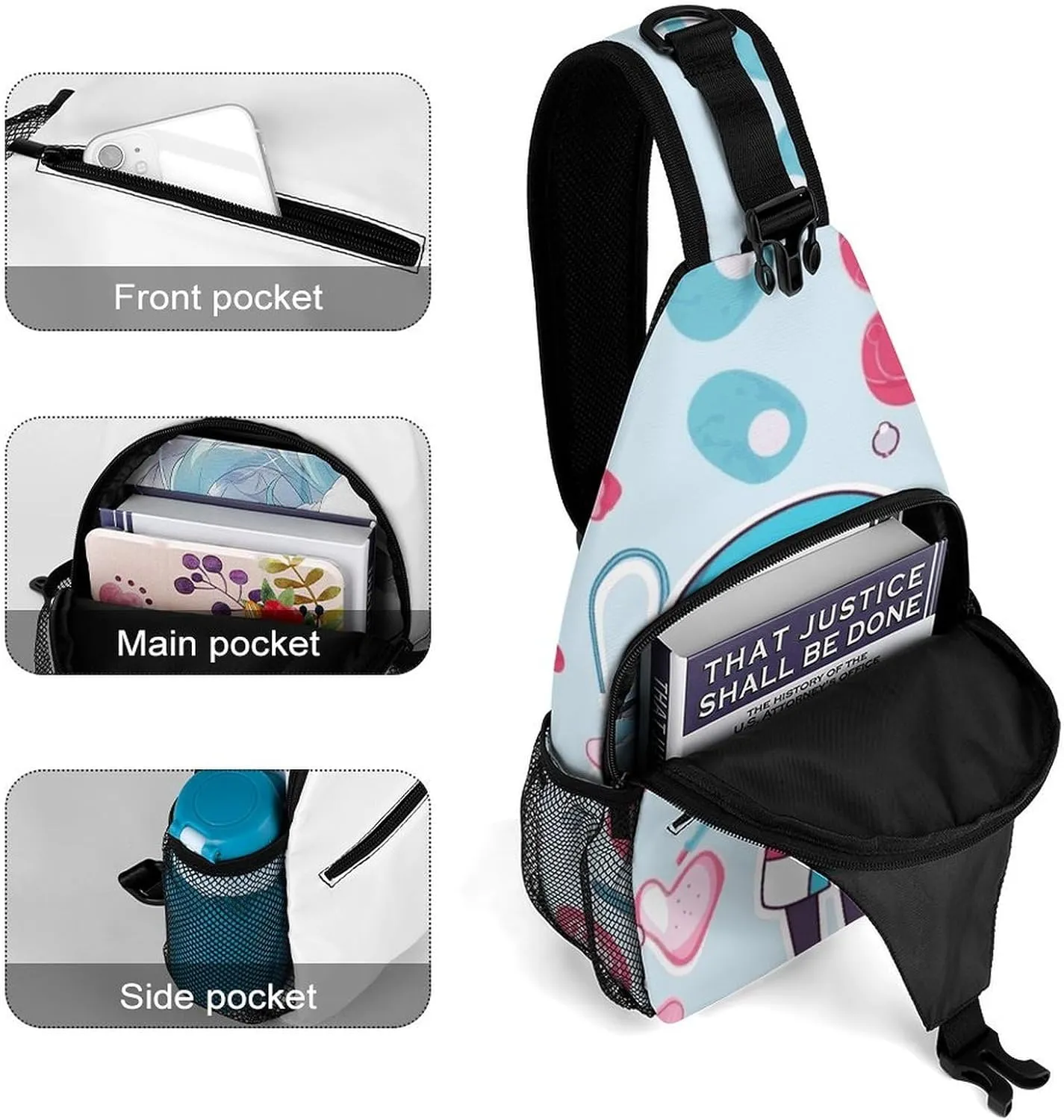 Color Mountain Gradient Sling Bag Crossbody Bags Cross Body Bag Fanny Packs Chest Bags Sling Purses for Travel