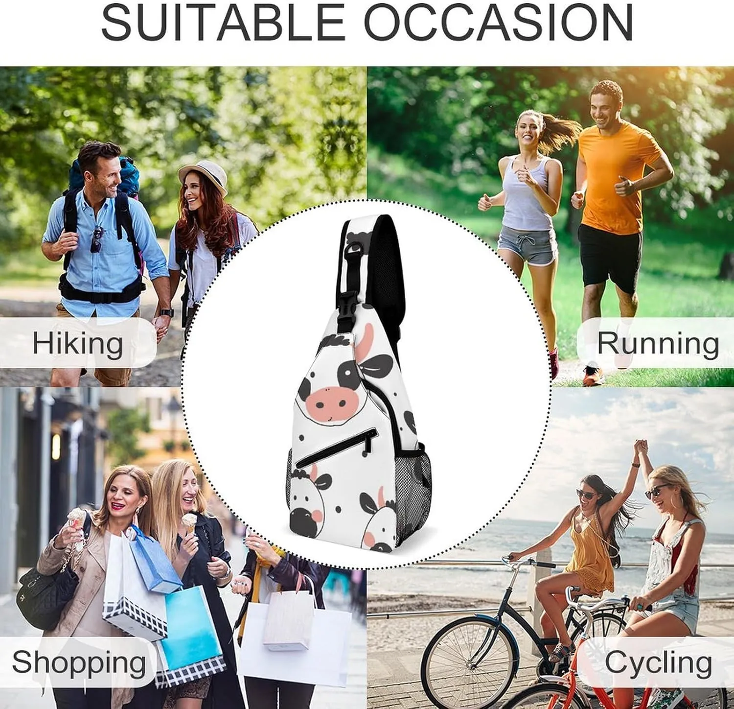 Color Mountain Gradient Sling Bag Crossbody Bags Cross Body Bag Fanny Packs Chest Bags Sling Purses for Travel