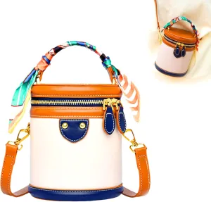 Colorblock Bucket Bag for Women, Adjustable Shoulder Strap Leather Crossbody Bag, Women's Crossbody Bag, Fashion Casual Bags