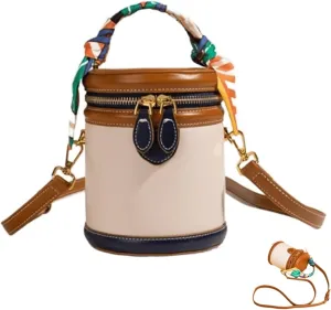 Colorblock Bucket Bag for Women Flap Colorblock Crossbody Bag, New Top Handle Handbag for Women