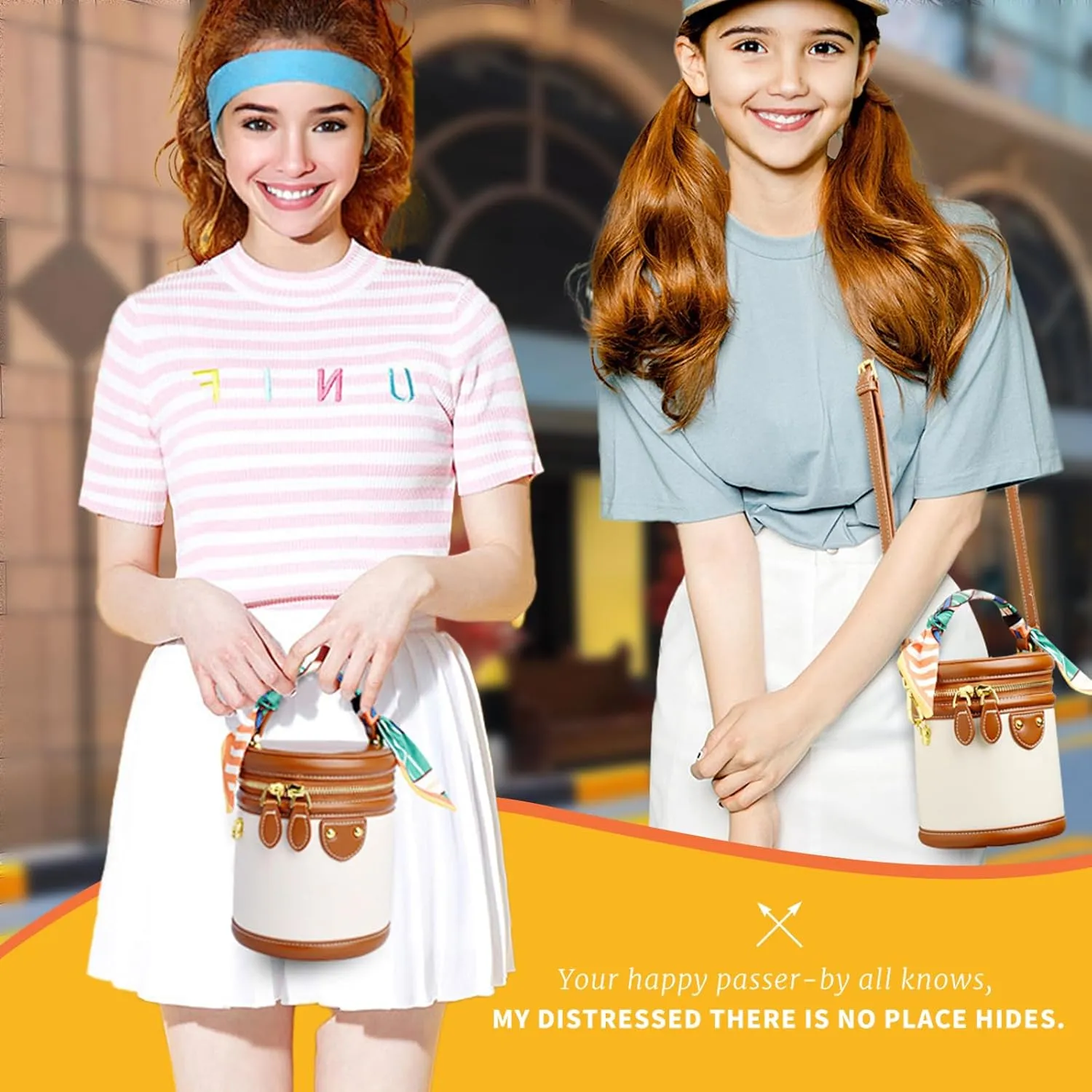 Colorblock Bucket Bag For Women Summer Niche Design Cylinder Crossbody Bag Fashionable PU Leather Ribbon Handle