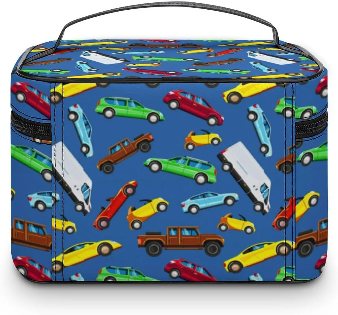 Colorful Anime Cars Travel Makeup Bag For Women Cosmetic Bags Organizer With Soft Handle Compartments Mens Big Capacity Skincare Toiletry Bag Camping Wedding Make Up Pouch