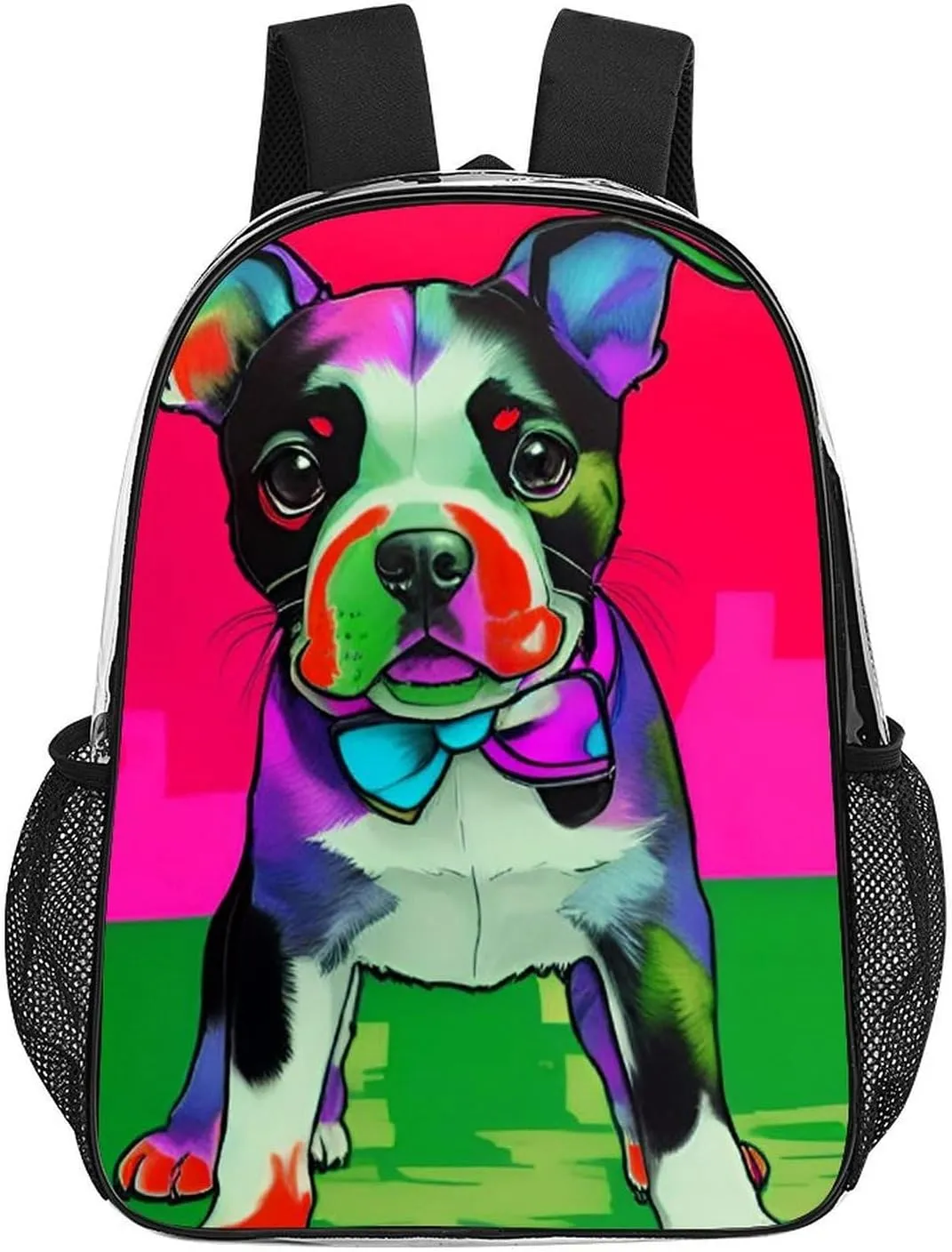 Colorful Dog Daypack Lightweight Multipurpose Anti-Theft Shoulder Bag Large Capacity Laptop Book Bag Rucksack Transparent Bag