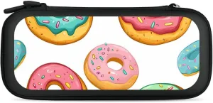 Colorful Doughnuts Compatible with Switch Carrying Case Hard Travel Game Bag Pouch with 15 Games Accessories