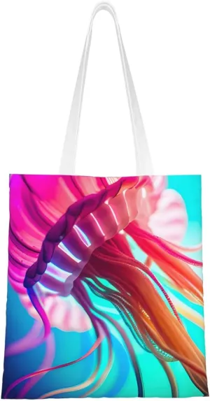 Colorful Star 1 Print Large Canvas Beach Travel Reusable Grocery Shopping Tote Bag Portable Storage Handbag