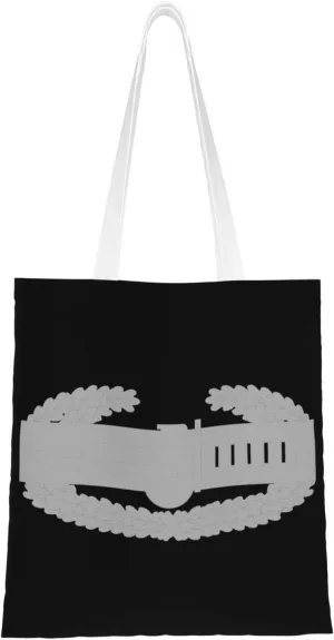 Combat Action Badge Tote Bag for Women Canvas Shopping Bags Reusable Large Capacity Casual Shoulder Handbags Grocery Bags DIY Gift Bags
