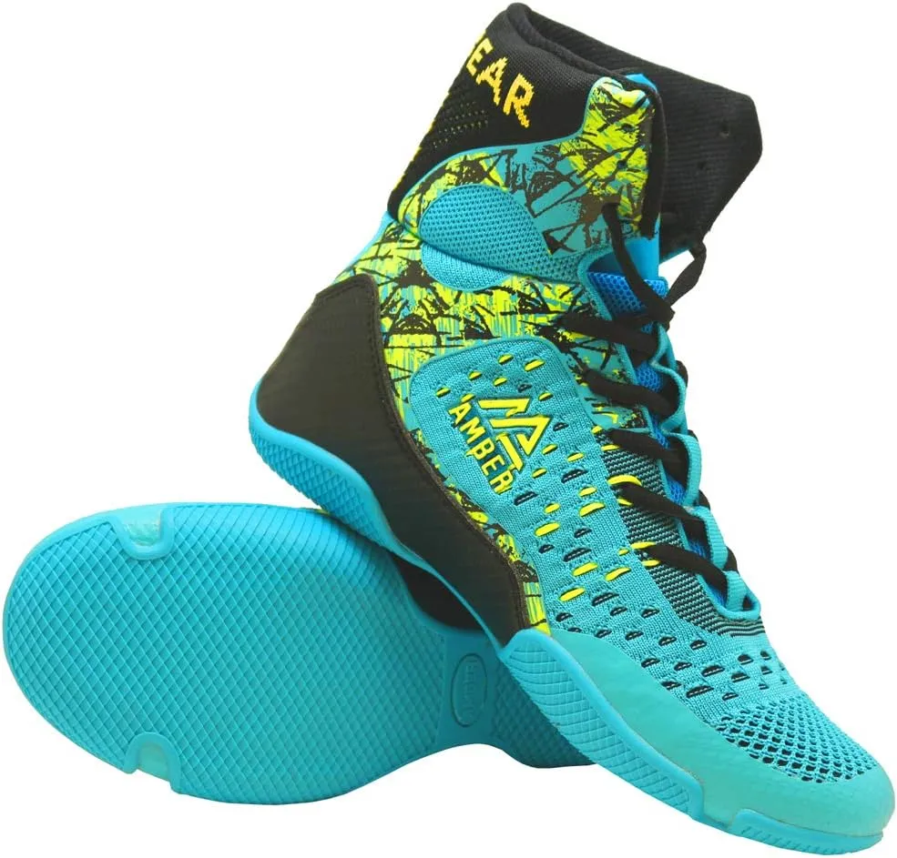 Combat v1.0-9” Professional Boxing/Wrestling Shoes, High-Top PU Training Footwear with Breathable Mesh & Durable Rubber Sole, Ideal for MMA, Martial Arts, & Weightlifting