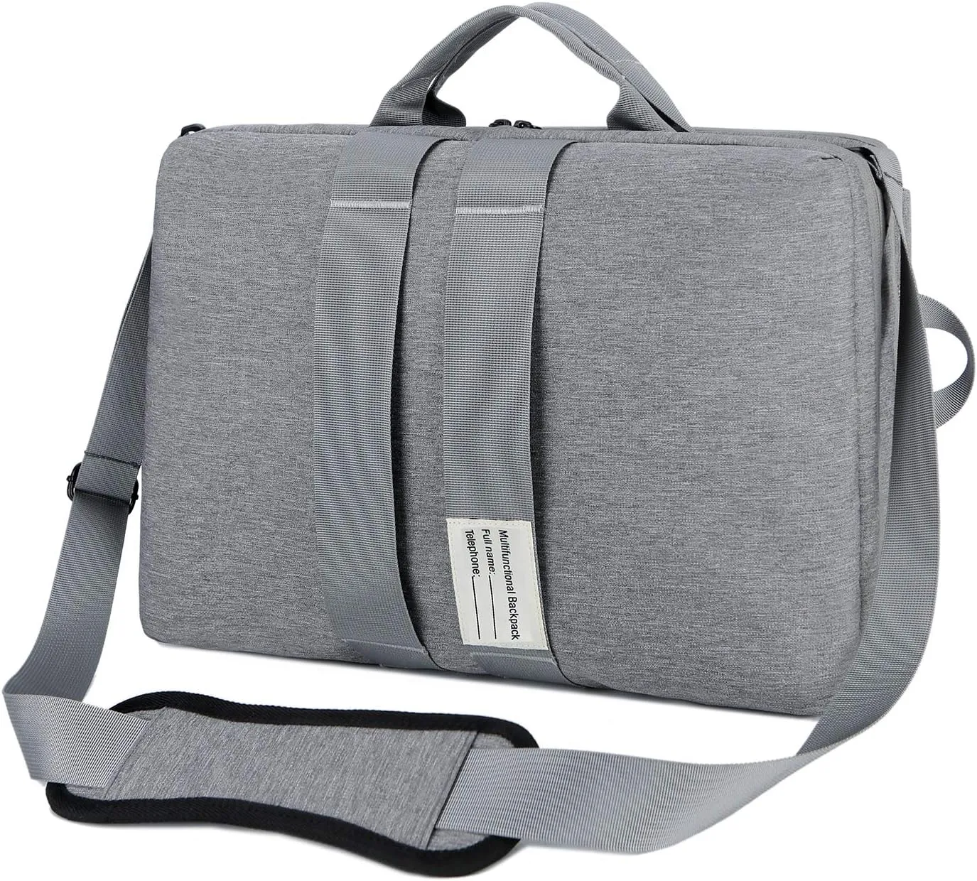 Convertible Laptop Backpack 15.6 Inch - Multi-Functional large Capacity Men Women Oxford cloth Shoulder Messenger Briefcase - for Travel leisure Business Hand held Cross Body Backpack Laptop Bag,(Gray