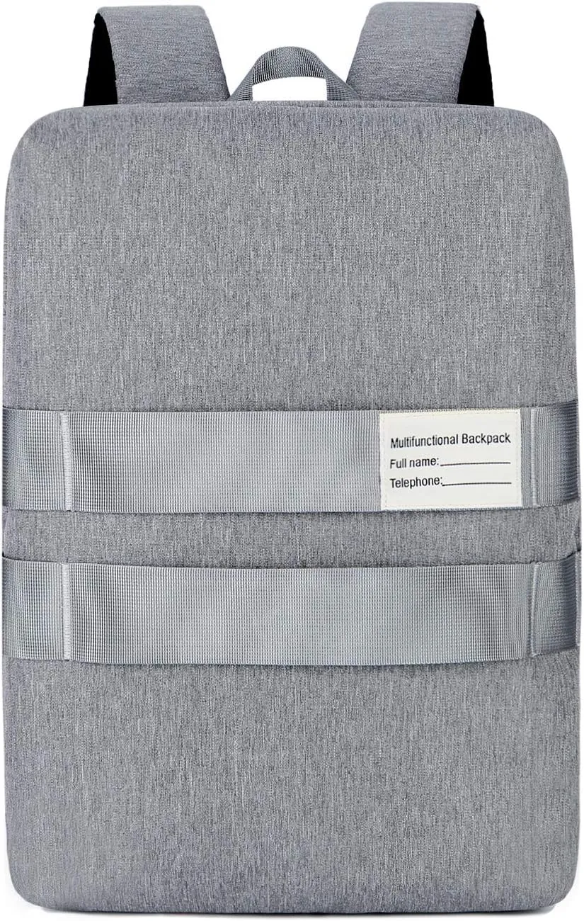 Convertible Laptop Backpack 15.6 Inch - Multi-Functional large Capacity Men Women Oxford cloth Shoulder Messenger Briefcase - for Travel leisure Business Hand held Cross Body Backpack Laptop Bag,(Gray