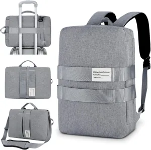 Convertible Laptop Backpack 15.6 Inch - Multi-Functional large Capacity Men Women Oxford cloth Shoulder Messenger Briefcase - for Travel leisure Business Hand held Cross Body Backpack Laptop Bag,(Gray
