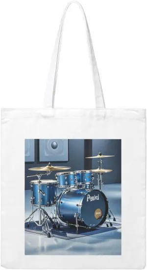 Cool Drum Set Print Canvas Handbags - Hot Stamping,Grocery Shopping,Washable Canvas Bags With Handles