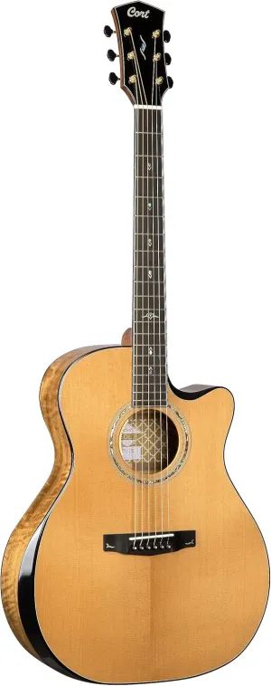 Cort 6 String Acoustic-Electric Guitar, Right, Natural Glossy, Full (GOLDEDGENAT)