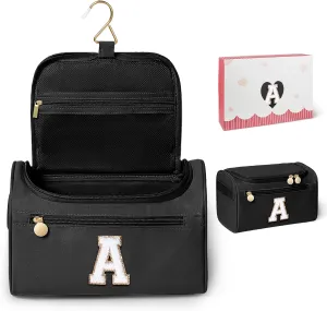 COSHAYSOO Hanging Travel Toiletry Bag for Women Toiletries Makeup Organizer Traveling Size Summer Vacation Essentials Custom New Mom Mother to be Gifts 25th 30th Birthday Gift for Her Black A