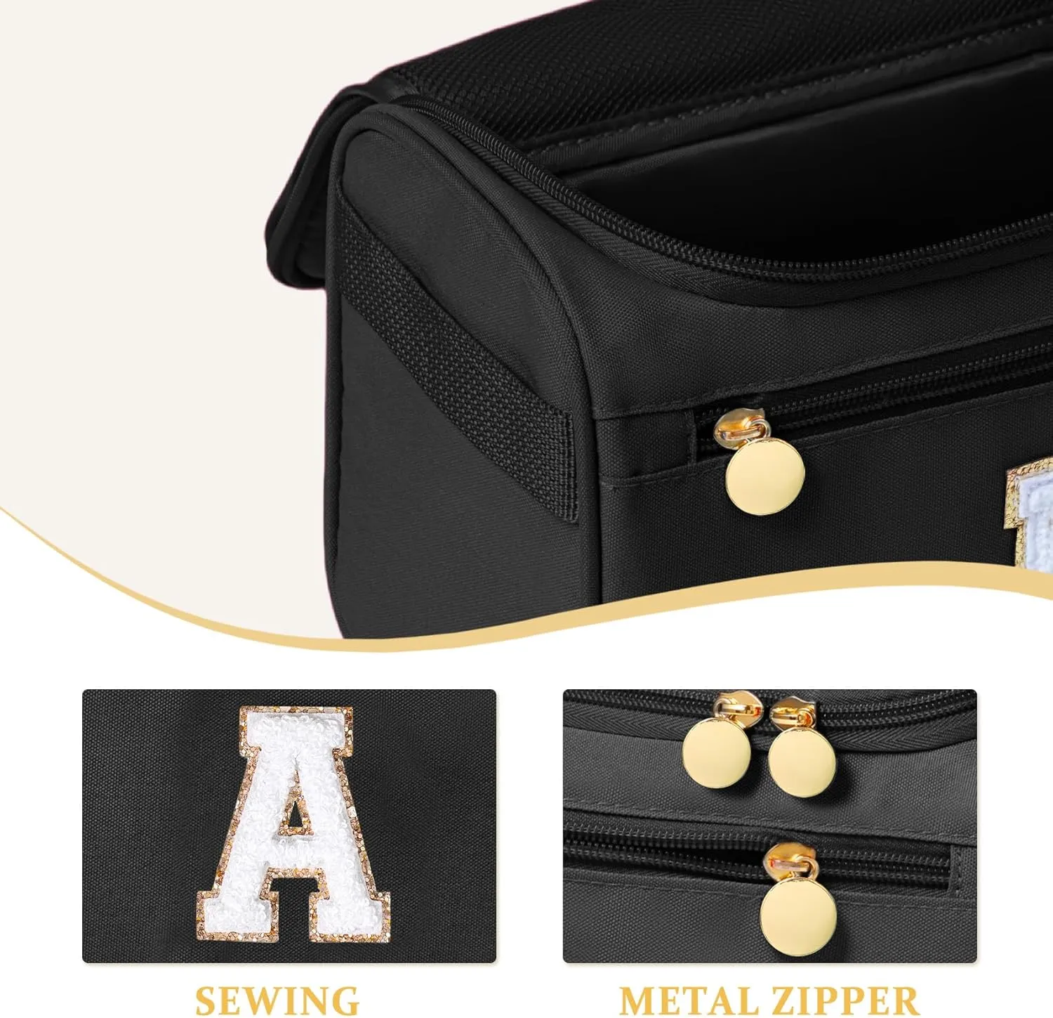 COSHAYSOO Hanging Travel Toiletry Bag for Women Toiletries Makeup Organizer Traveling Size Summer Vacation Essentials Custom New Mom Mother to be Gifts 25th 30th Birthday Gift for Her Black A