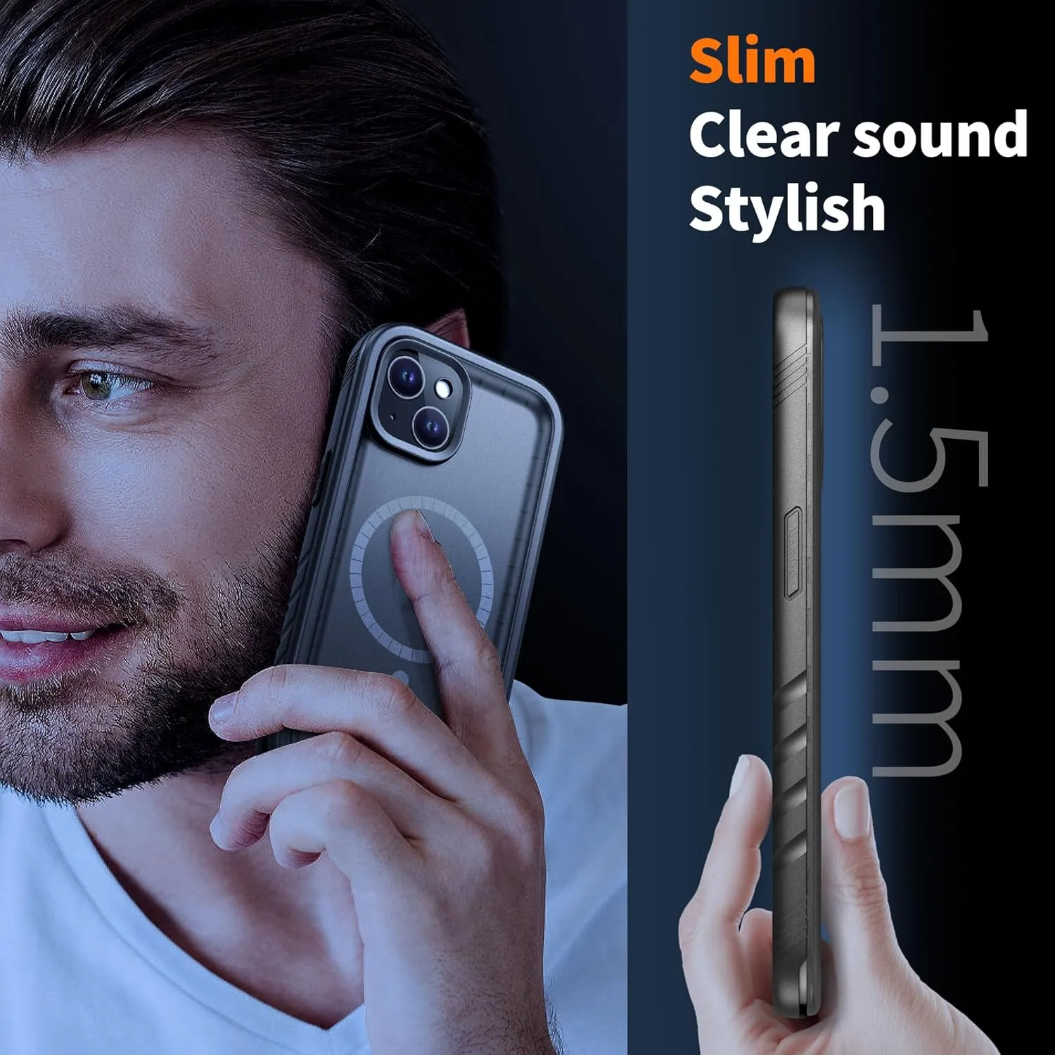 Cozycase for iPhone 14 Waterproof Shockproof Dustproof Case [Compatible with MagSafe] - Heavy Duty/360 Full Body/Military Grade/Rugged Built in Screen/Camera Protector with Lanyard Black